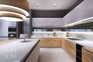 Дизайн большой кухни в стиле минимализма